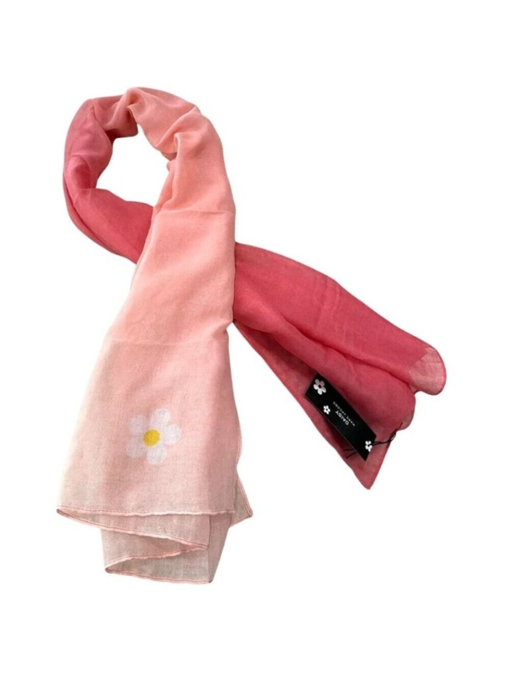 NWT Marc Jacobs Daisy Sheer Ombre Pink Scarf 53x27 Foulard New With Tags